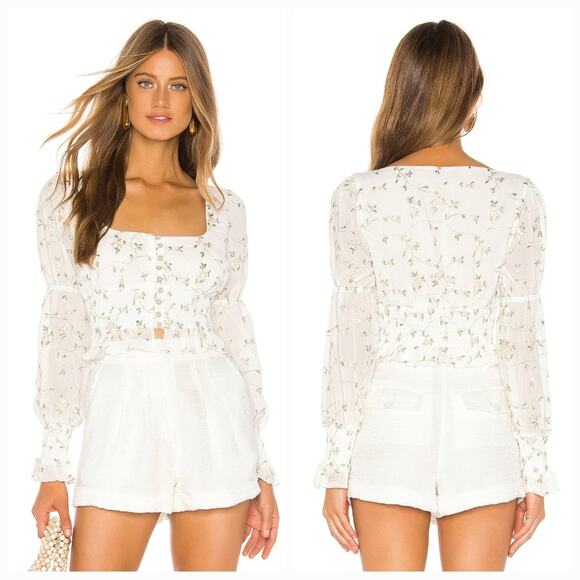 MAJORELLE Tops - MAJORELLE Emerson Top in White Field
